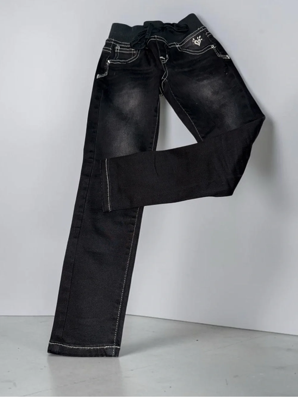 Justice Black Skinny Jeggings with Contrast Stitching (7)